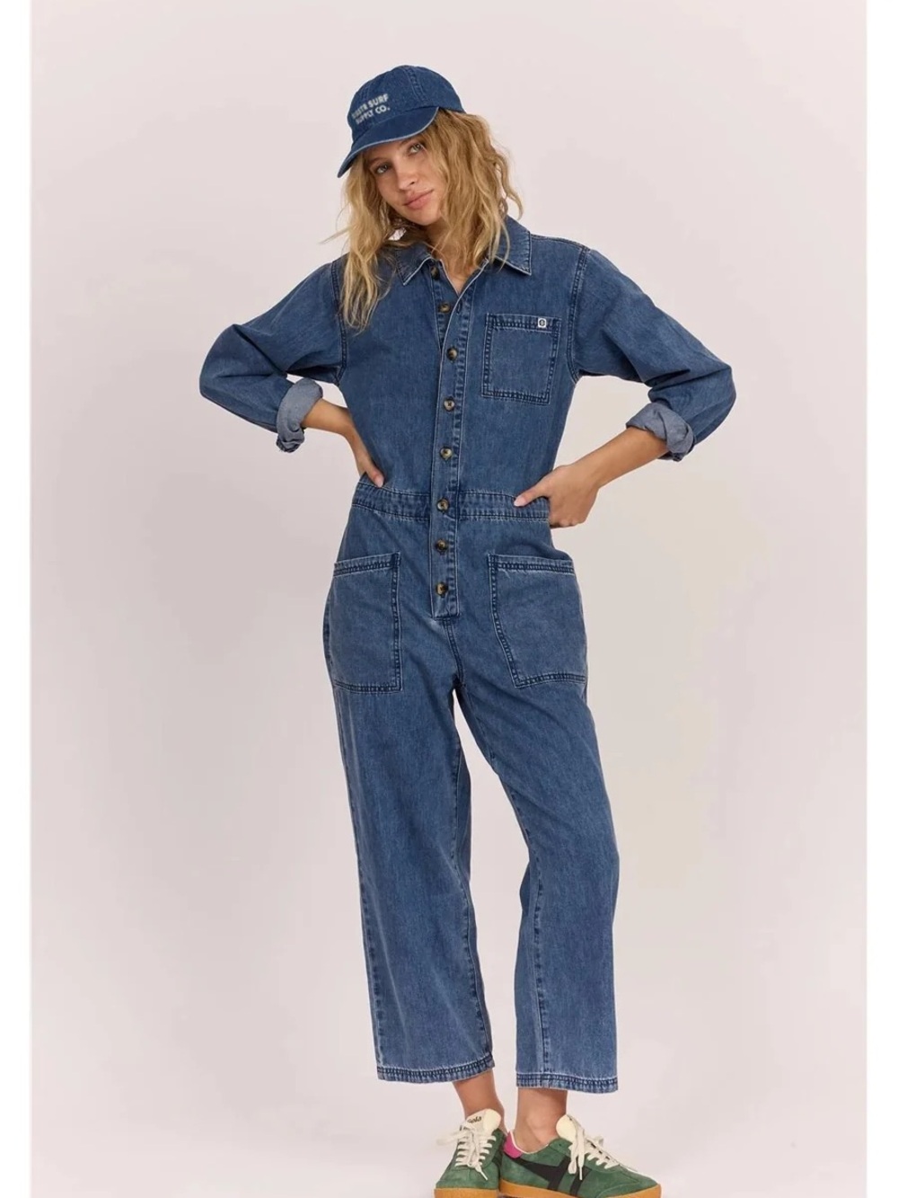 NWT SISSTR Seas The Day Jumpsuit in Vintage Blue Size XS